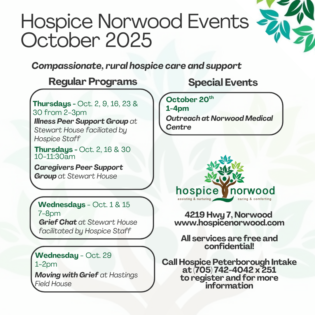 Hospice Norwood Events October 2025